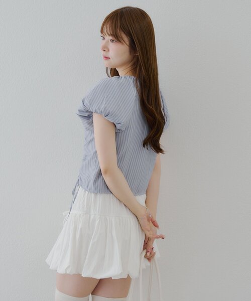 Another Branch olive des olive（アナザーブランチオリーブデオリーブ）の「WZIPドロストブラウス（Tシャツ/カットソー・レディース・ストライプ/ブラック系その他/ブラウン系その他・FREE）」の21枚目の写真