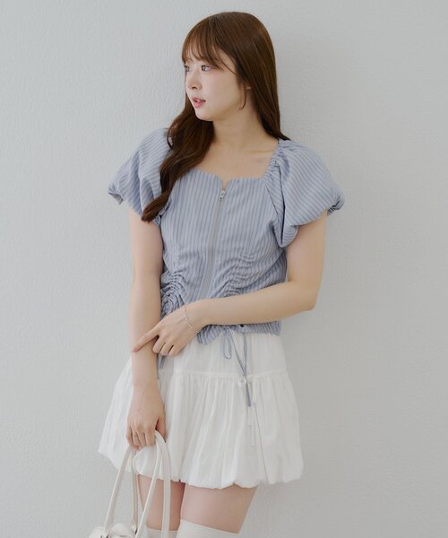 Another Branch olive des olive（アナザーブランチオリーブデオリーブ）の「WZIPドロストブラウス（Tシャツ/カットソー・レディース・ストライプ/ブラック系その他/ブラウン系その他・FREE）」の22枚目の写真