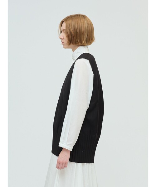 セール】mizuiro ind プリーツヘムVネックベスト（ベスト