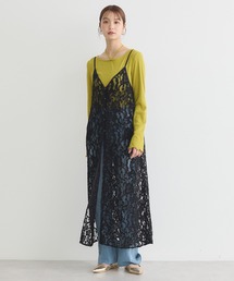 earth music&ecology | 起毛レースレイヤードキャミワンピース(ワンピース)