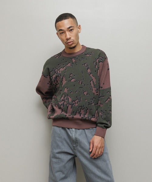 BAL（バル）の「JACQUARD PATTERN CREWNECK SWEATER（ニット/セーター・メンズ・セージグリーン/ブラウン/ブラック・3/2/1）」の6枚目の写真