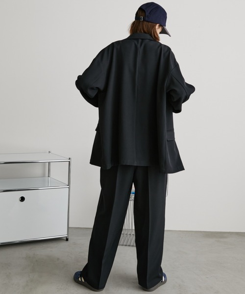 Auntie Rosa Holiday（アンティローザホリデー）の「オーバーサイズテーラードジャケット / セットアップ対応（テーラードジャケット・レディース・ネイビー/ブラウン/ブラック/ベージュ/グレー・FREE）」の22枚目の写真