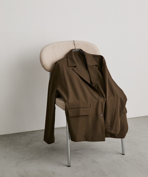 Auntie Rosa Holiday（アンティローザホリデー）の「オーバーサイズテーラードジャケット / セットアップ対応（テーラードジャケット・レディース・ネイビー/ブラウン/ブラック/ベージュ/グレー・FREE）」の6枚目の写真