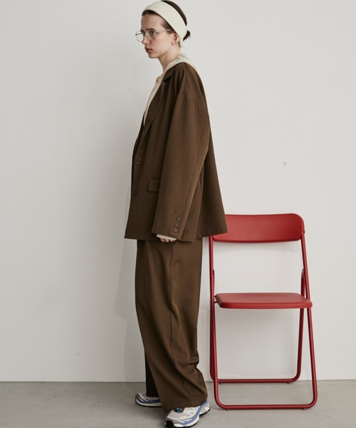 Auntie Rosa Holiday（アンティローザホリデー）の「オーバーサイズテーラードジャケット / セットアップ対応（テーラードジャケット・レディース・ネイビー/ブラウン/ブラック/ベージュ/グレー・FREE）」の14枚目の写真