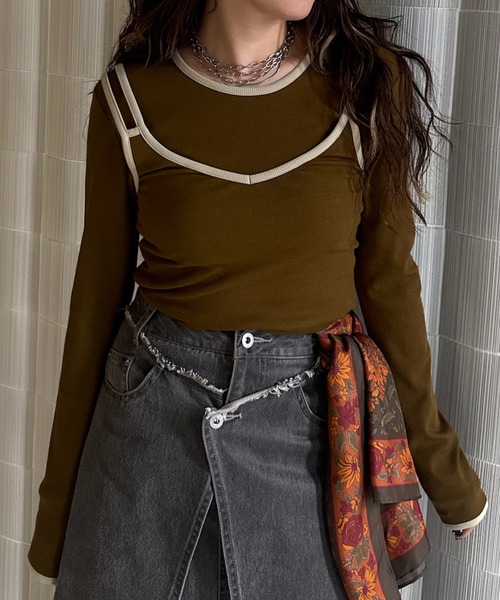 Ameri(アメリ)の「COLOR SCHEME SET TOP(その他トップス・レディース・アイボリー/ブラック/カーキ・FREE)」の3枚目の写真