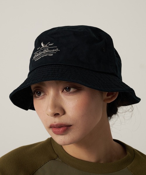 Eddie Bauer(エディーバウアー)の「コットンツイル ロゴ バケットハット(ハット・メンズ・ネイビー/ベージュ/ブラック/サファリグリーン/ブラウン/ピンク・F)」の7枚目の写真
