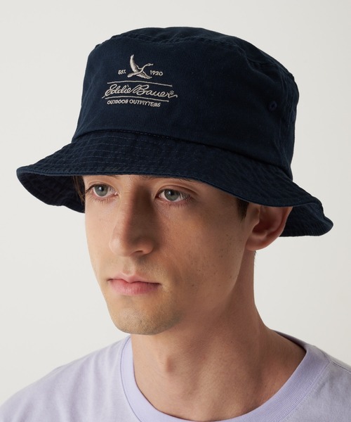 Eddie Bauer(エディーバウアー)の「コットンツイル ロゴ バケットハット(ハット・メンズ・ネイビー/ベージュ/ブラック/サファリグリーン/ブラウン/ピンク・F)」の15枚目の写真