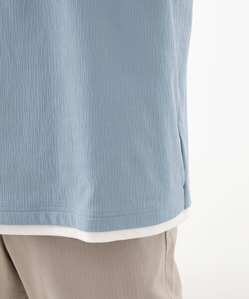 THE SHOP TK （ザ ショップ ティーケー ）の「楊柳フェイクレイヤード半袖Tシャツ 【吸水速乾/毛玉になりにくい/洗濯機OK】（Tシャツ/カットソー・メンズ・ブルー/チャコールグレー/ダークブラウン・04/03/02）」の22枚目の写真