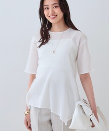 INDIVI | 【洗える】ペプラムトップス(Tシャツ/カットソー)