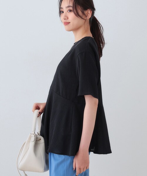 INDIVI(インディヴィ)の「【洗える】ペプラムトップス(Tシャツ/カットソー・レディース・サックスブルー/ブラック/オフホワイト・05/13/15 /38)」の9枚目の写真