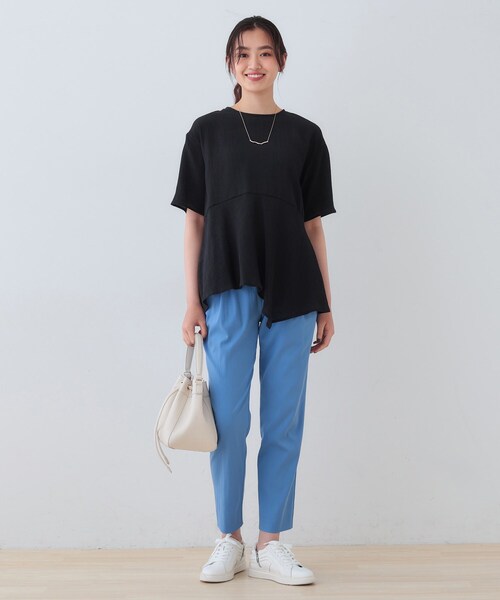 INDIVI(インディヴィ)の「【洗える】ペプラムトップス(Tシャツ/カットソー・レディース・サックスブルー/ブラック/オフホワイト・05/13/15 /38)」の11枚目の写真