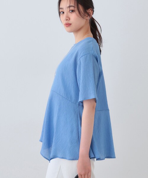 INDIVI(インディヴィ)の「【洗える】ペプラムトップス(Tシャツ/カットソー・レディース・サックスブルー/ブラック/オフホワイト・05/13/15 /38)」の21枚目の写真