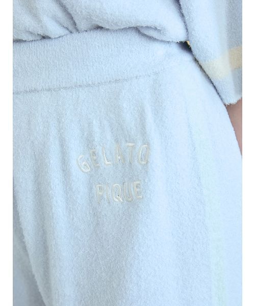ルームウエアセットgelato pique水色 ONLINE限定】スムーズィートリム半袖プルオーバー＆ショートパンツ