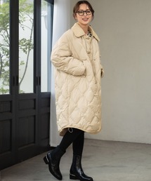 ELFRANK（エルフランク）の「【2025AW】【高品質ダウン90％】2WAY ステンカラー キルティング ダウンコート ロングコート 冬 ロング丈【裾を絞って2WAYシルエットが楽しめる高機能ダウン】（ダウンジャケット/コート・レディース）」