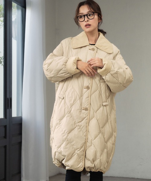 セール】【高品質ダウン90％】2WAY ステンカラー キルティング ダウン
