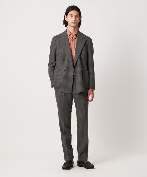 UNITED ARROWS（ユナイテッドアローズ）の「MARZOTTO/アムンゼン ４ボタン ダブル テーラードジャケット R-MODEL（セットアップ・メンズ・モカ・46/50/48）」の3枚目の写真