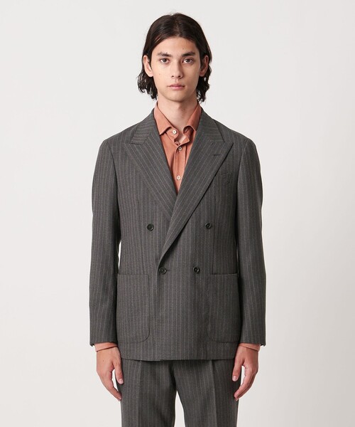 UNITED ARROWS（ユナイテッドアローズ）の「MARZOTTO/アムンゼン ４ボタン ダブル テーラードジャケット R-MODEL（セットアップ・メンズ・モカ・46/50/48）」の4枚目の写真