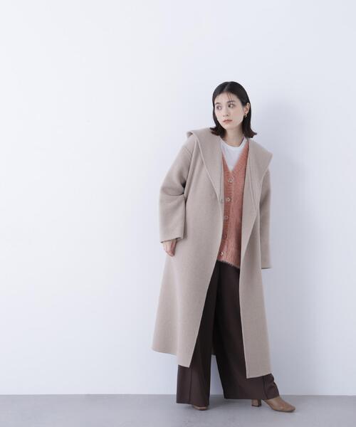 NATURAL BEAUTY BASIC（ナチュラルビューティーベーシック）の「◇フーデッドロングコート（その他アウター・レディース・ベージュ/ネイビー/グレー系その他・SMALL/MEDIUM/P/S）」の7枚目の写真