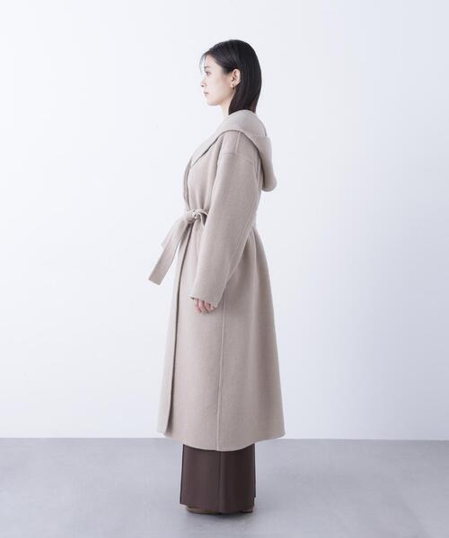 NATURAL BEAUTY BASIC（ナチュラルビューティーベーシック）の「◇フーデッドロングコート（その他アウター・レディース・ベージュ/ネイビー/グレー系その他・SMALL/MEDIUM/P/S）」の8枚目の写真