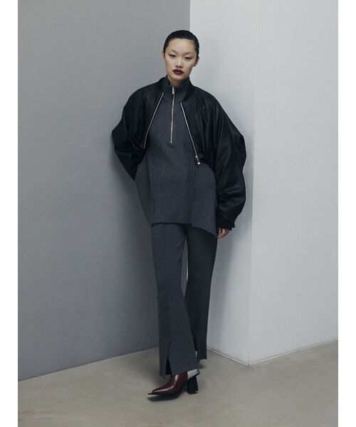 PIN TUCK HALF ZIP TOP / ピンタックハーフジップトップ（ニット