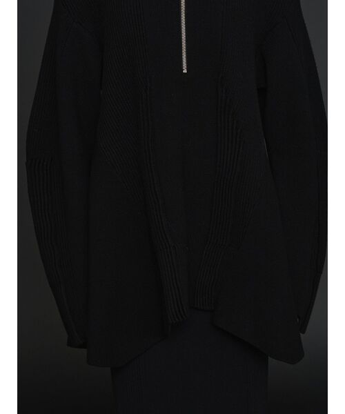 PIN TUCK HALF ZIP TOP / ピンタックハーフジップトップ（ニット
