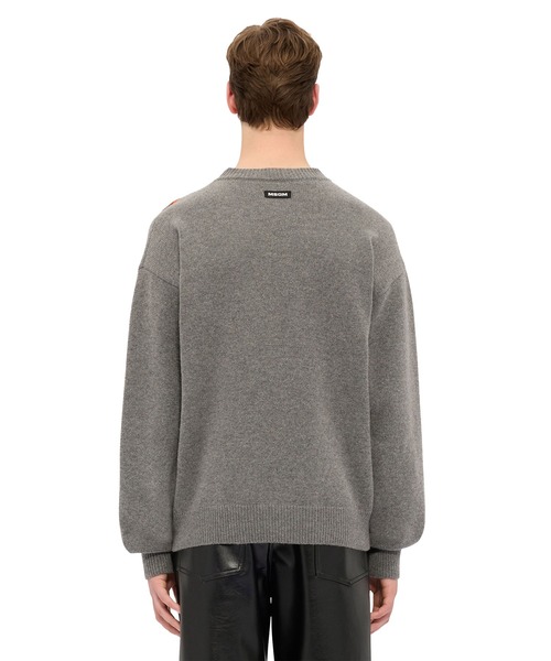 MSGM（エムエスジーエム）の「SKETCHED BUNNIES グラフィックニット（ニット/セーター・メンズ・グレー・M）」の3枚目の写真