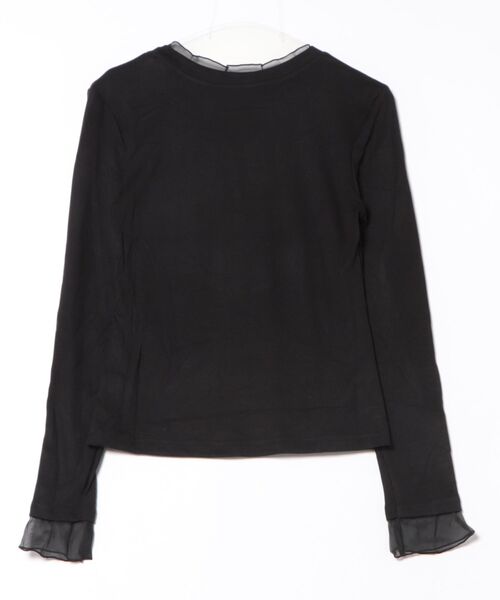Lace Ladies(レースレディース)の「フェイクレイヤード シアー フリル 長袖 プルオーバー(Tシャツ/カットソー・レディース・ブラック/グレー/アイボリー・FREE)」の4枚目の写真