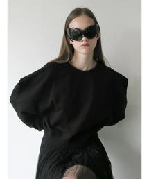 AMOMMA アモマ　PUFF SLEEVE SWEAT スウェット　黒 PUFF SLEEVE SWEAT（起毛なし）（スウェット）｜AMOMMA（アモマ