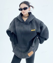 Dalfwin（ダールフィン）の「韓国ファッション OISISヴィンテージウォッシュロゴカラーフーディー（パーカー）」