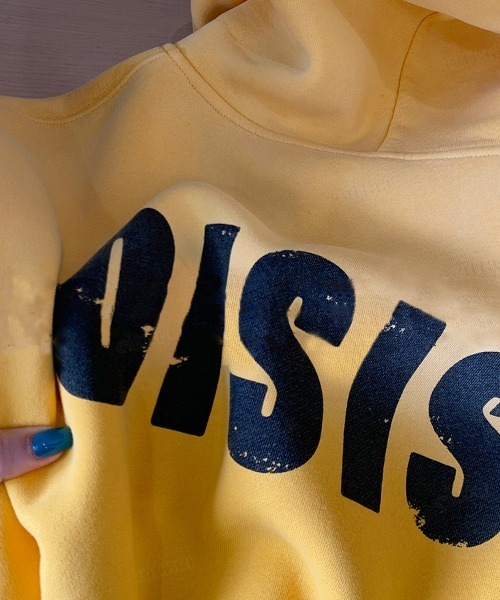 Dalfwin（ダールフィン）の「韓国ファッション OISISヴィンテージウォッシュロゴカラーフーディー（パーカー・レディース・イエロー/ブラック・FREE）」の5枚目の写真