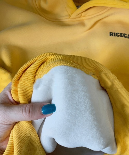 Dalfwin（ダールフィン）の「韓国ファッション OISISヴィンテージウォッシュロゴカラーフーディー（パーカー・レディース・イエロー/ブラック・FREE）」の8枚目の写真