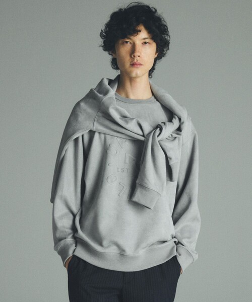 UNFILO(アンフィーロ)の「クリーンスエード エンボスロゴ クルー(Tシャツ/カットソー・メンズ・ブラウン系/グレー系・SMALL/MEDIUM/LARGE/X-LARGE)」の1枚目の写真