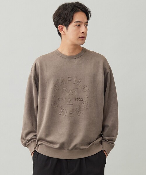 UNFILO(アンフィーロ)の「クリーンスエード エンボスロゴ クルー(Tシャツ/カットソー・メンズ・ブラウン系/グレー系・SMALL/MEDIUM/LARGE/X-LARGE)」の3枚目の写真