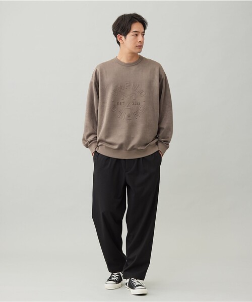 UNFILO(アンフィーロ)の「クリーンスエード エンボスロゴ クルー(Tシャツ/カットソー・メンズ・ブラウン系/グレー系・SMALL/MEDIUM/LARGE/X-LARGE)」の4枚目の写真