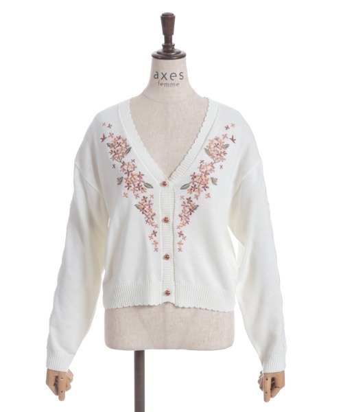 axes femme（アクシーズファム）の「金木犀刺繍ニットカーディガン