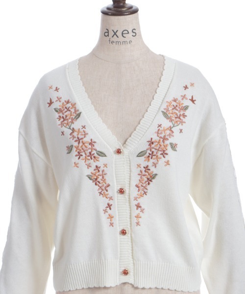 axes femme（アクシーズファム）の「金木犀刺繍ニットカーディガン