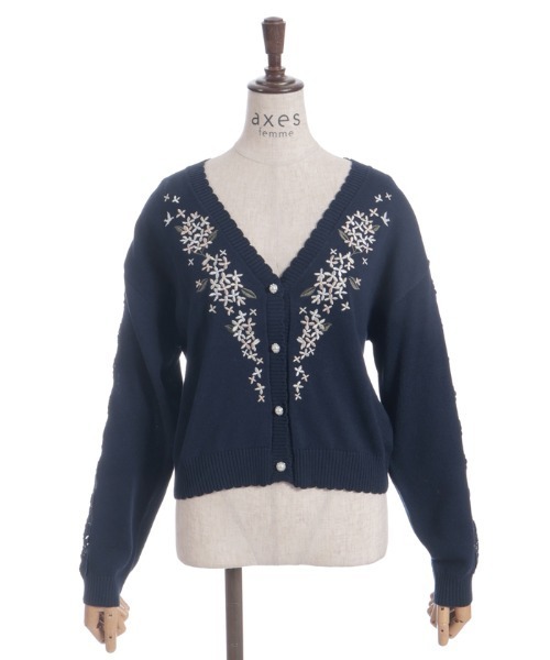 金木犀刺繍ニットカーディガン（カーディガン/ボレロ）｜axes