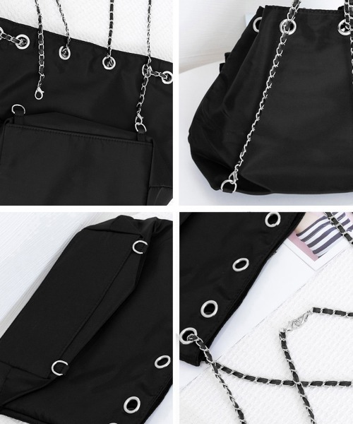 Miniministore(ミニミニストア)の「巾着リュック ナイロンチェーンバッグ軽量(バックパック/リュック・レディース・ブラック・FREE)」の17枚目の写真