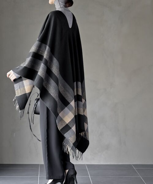 チェック大判ストールポンチョ（ストール/ショール）｜rps（アール