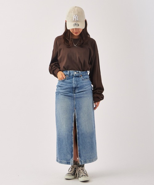 Calvin Klein(カルバン・クライン)の「Calvin Klein/カルバンクライン DENIM MAXI SKIRT SHORELINE CKパッチ デニムマキシスカート(デニムスカート・レディース・インディゴブルー・23/24/26)」の10枚目の写真