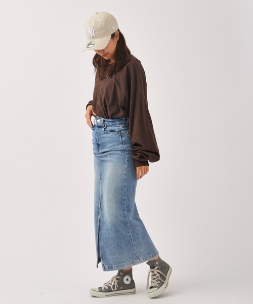 Calvin Klein(カルバン・クライン)の「Calvin Klein/カルバンクライン DENIM MAXI SKIRT SHORELINE CKパッチ デニムマキシスカート(デニムスカート・レディース・インディゴブルー・23/24/26)」の9枚目の写真