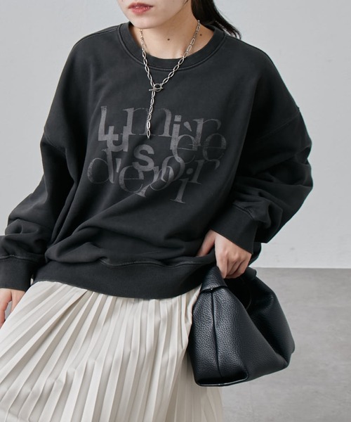 Lui's（ルイス）の「ピグメント加工ロゴスウェット（スウェット・レディース・チャコールグレー/ライトグレー/ネイビー・FREE）」の2枚目の写真