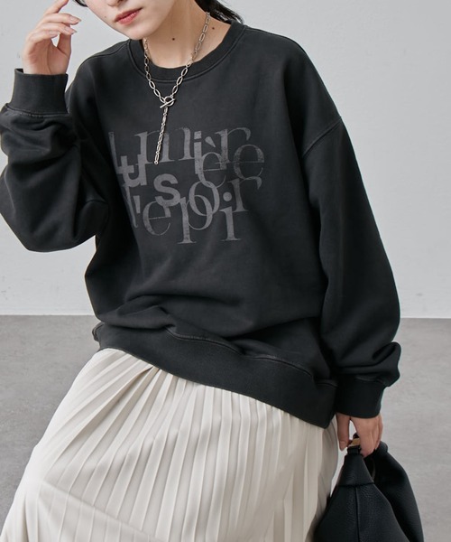 Lui's（ルイス）の「ピグメント加工ロゴスウェット（スウェット・レディース・チャコールグレー/ライトグレー/ネイビー・FREE）」の10枚目の写真