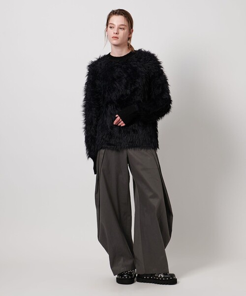 ASTRAET（アストラット）の「＜ASTRAET＞コットン ギャバ 2タック テーパードパンツ（その他パンツ・レディース・ダークグレー/ベージュ・0/00/1）」の6枚目の写真