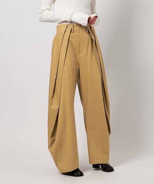 ASTRAET（アストラット）の「＜ASTRAET＞コットン ギャバ 2タック テーパードパンツ（その他パンツ・レディース・ダークグレー/ベージュ・0/00/1）」の7枚目の写真