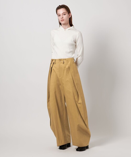 ASTRAET（アストラット）の「＜ASTRAET＞コットン ギャバ 2タック テーパードパンツ（その他パンツ・レディース・ダークグレー/ベージュ・0/00/1）」の8枚目の写真