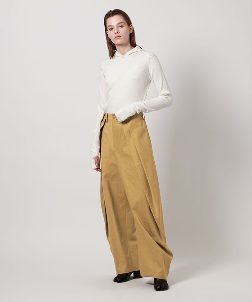 ASTRAET（アストラット）の「＜ASTRAET＞コットン ギャバ 2タック テーパードパンツ（その他パンツ・レディース・ダークグレー/ベージュ・0/00/1）」の9枚目の写真