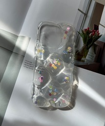 SANSeLF | 【SANSeLF】 クリアフラワースマホケース キルティング風 立体フォルム iPhoneカバー アイフォンケース sac25a018(スマホケース/カバー)