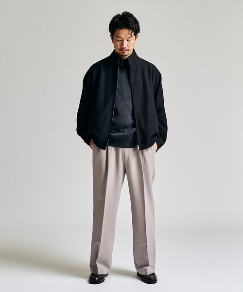 417 EDIFICE（フォーワンセブンエディフィス）の「Double Cloth  / ダブルクロス ワンタック イージーパンツ（スラックス・メンズ・ブラック/チャコールグレー/ベージュ/ブルー・SMALL/MEDIUM/LARGE）」の20枚目の写真