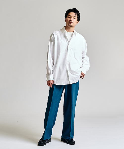 417 EDIFICE（フォーワンセブンエディフィス）の「Double Cloth  / ダブルクロス ワンタック イージーパンツ（スラックス・メンズ・ブラック/チャコールグレー/ベージュ/ブルー・SMALL/MEDIUM/LARGE）」の22枚目の写真